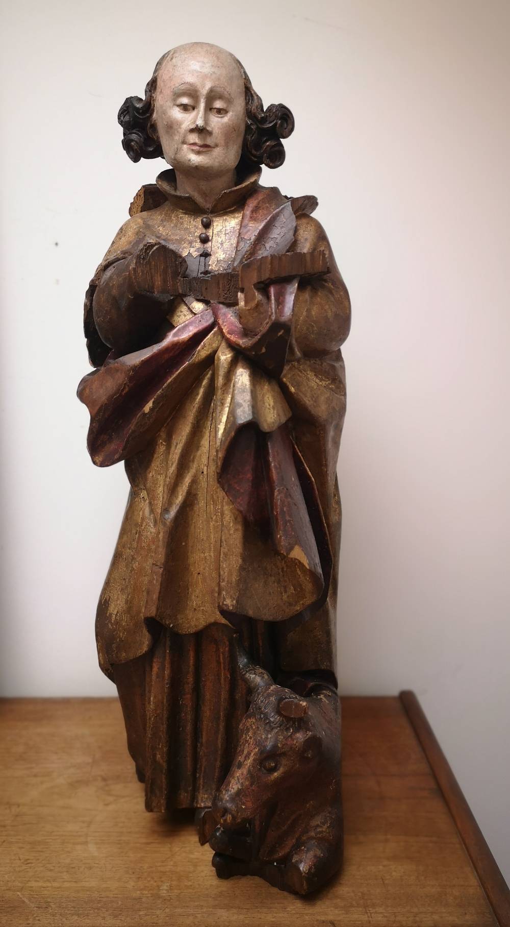 Saint Luc bois polychrome vers 1500